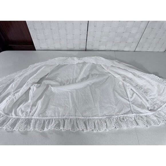 "Vicki Wayne" White Eyelet Cover Up,Cotton,Cottage Core,SZ M, 3/4 Sleeves,Purity - Picture 4 of 11